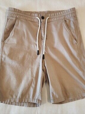 BLDWN Baldwin Wyatt Shorts Mens XL Light Sand / Tan Bermuda Stretch 9"